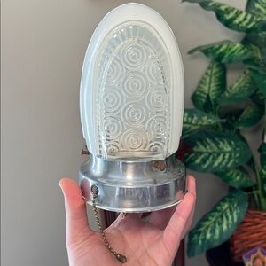 VTG Art Deco Glass Lamp Shade Bullseye Light Sconce Hallway Porch Lighting